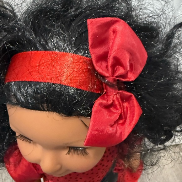 18” Possible Newberry Collection - Red Polka Dot Dress Doll with Black Hair - Picture 8 of 12